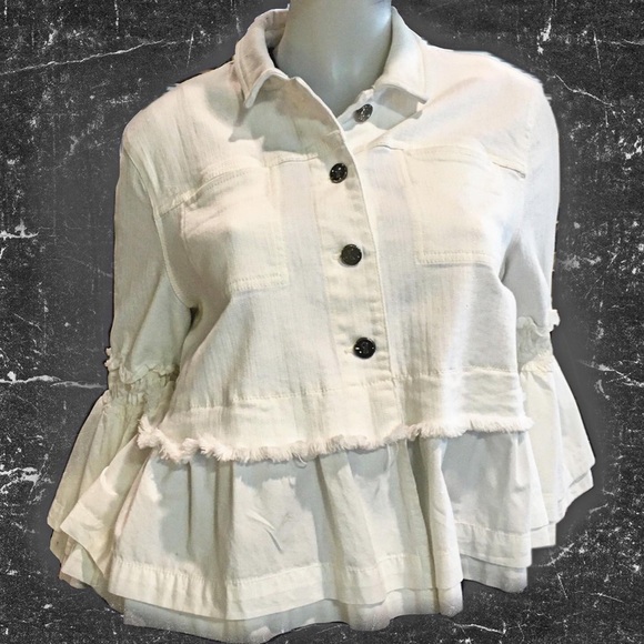 Anthropology “Til Death” skeleton Jean jacket LG - Picture 5 of 5